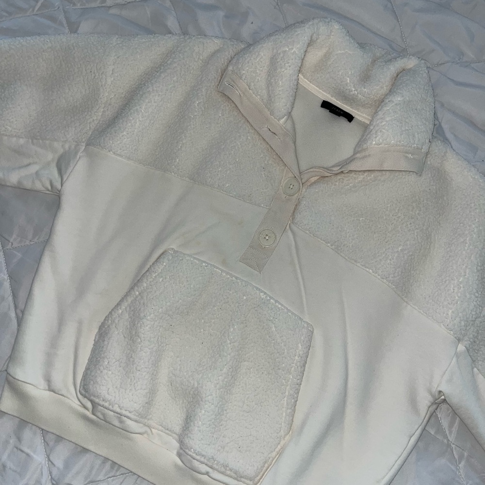 J. Crew Sherpa White Pullover